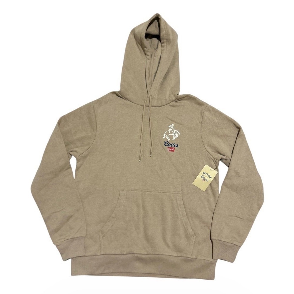 NWT Brixton Coors Banquet Neutral/ Beige Pullover Hoodie Size Unisex Adult Small